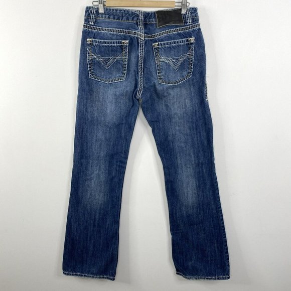 Rock & Roll Cowboy Other - Rock & Roll Cowboy Pistol Slim Bootcut Denim Blue Jeans Mens Size 33x36 Ranch